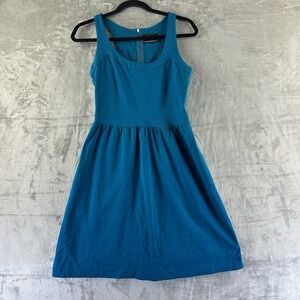 Cynthia Rowley Dress Women's S Turquoise Blue Racer Back Knee Length w/ Pockets